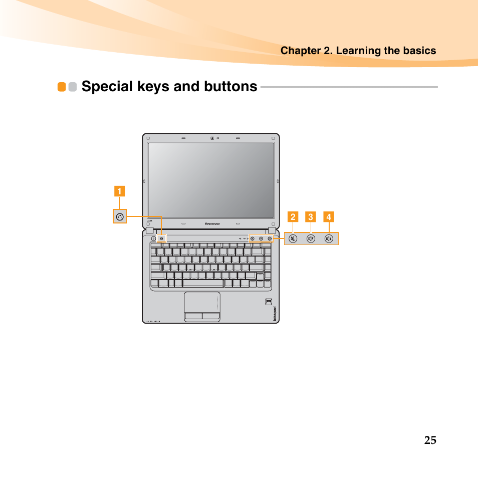 Special keys and buttons | Lenovo IdeaPad U455 User Manual | Page 39 / 142