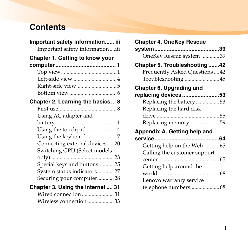 Lenovo IdeaPad U455 User Manual | Page 7 / 142