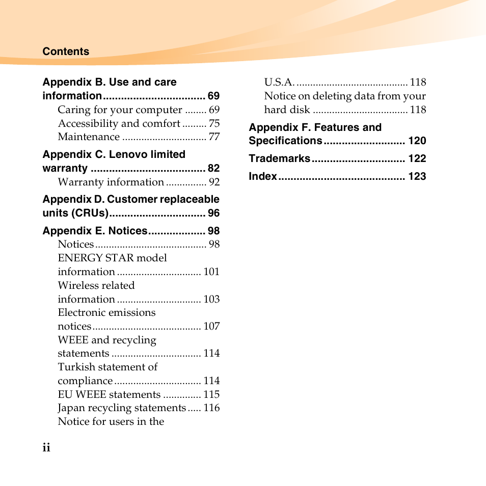 Lenovo IdeaPad U455 User Manual | Page 8 / 142