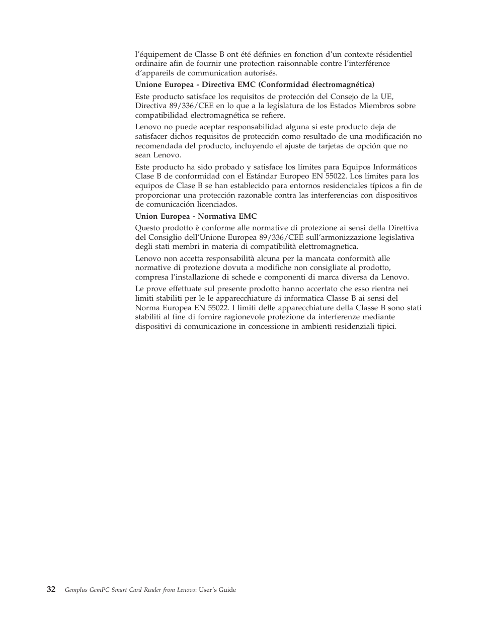 Lenovo Gemplus 41N3005 User Manual | Page 40 / 42