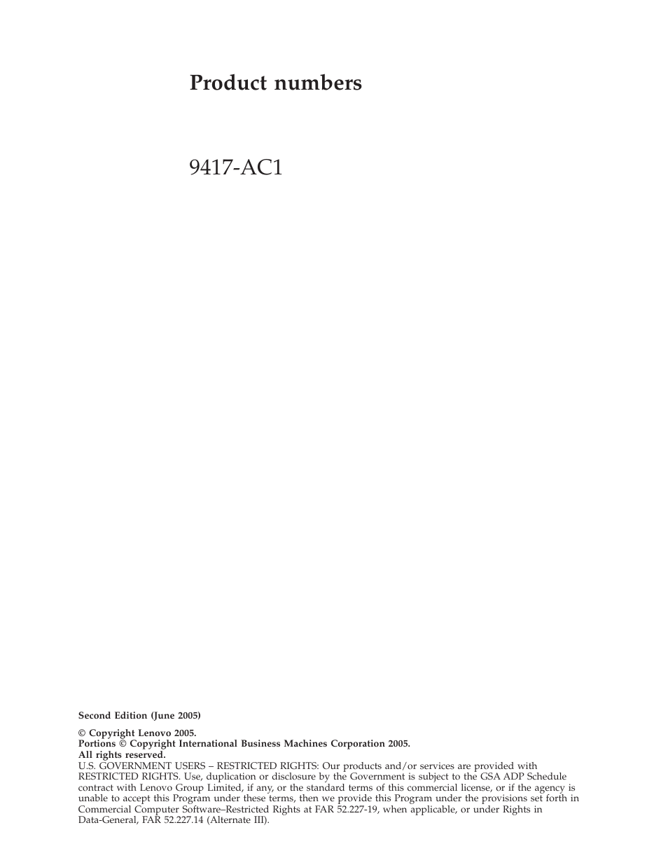 Product, Numbers | Lenovo L171 User Manual | Page 2 / 30