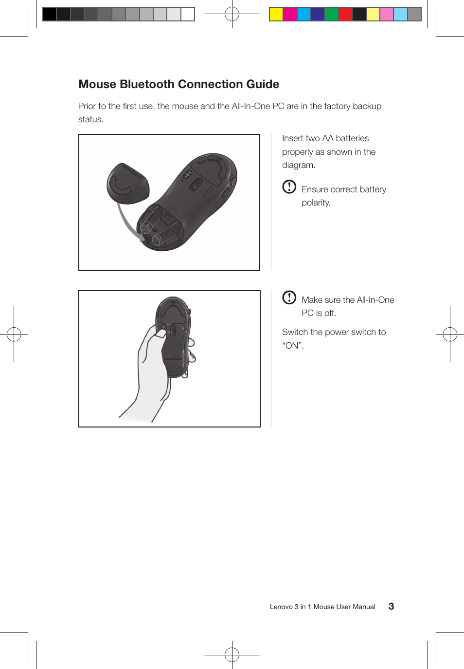 Mouse bluetooth connection guide | Lenovo 31043789 User Manual | Page 4 / 23