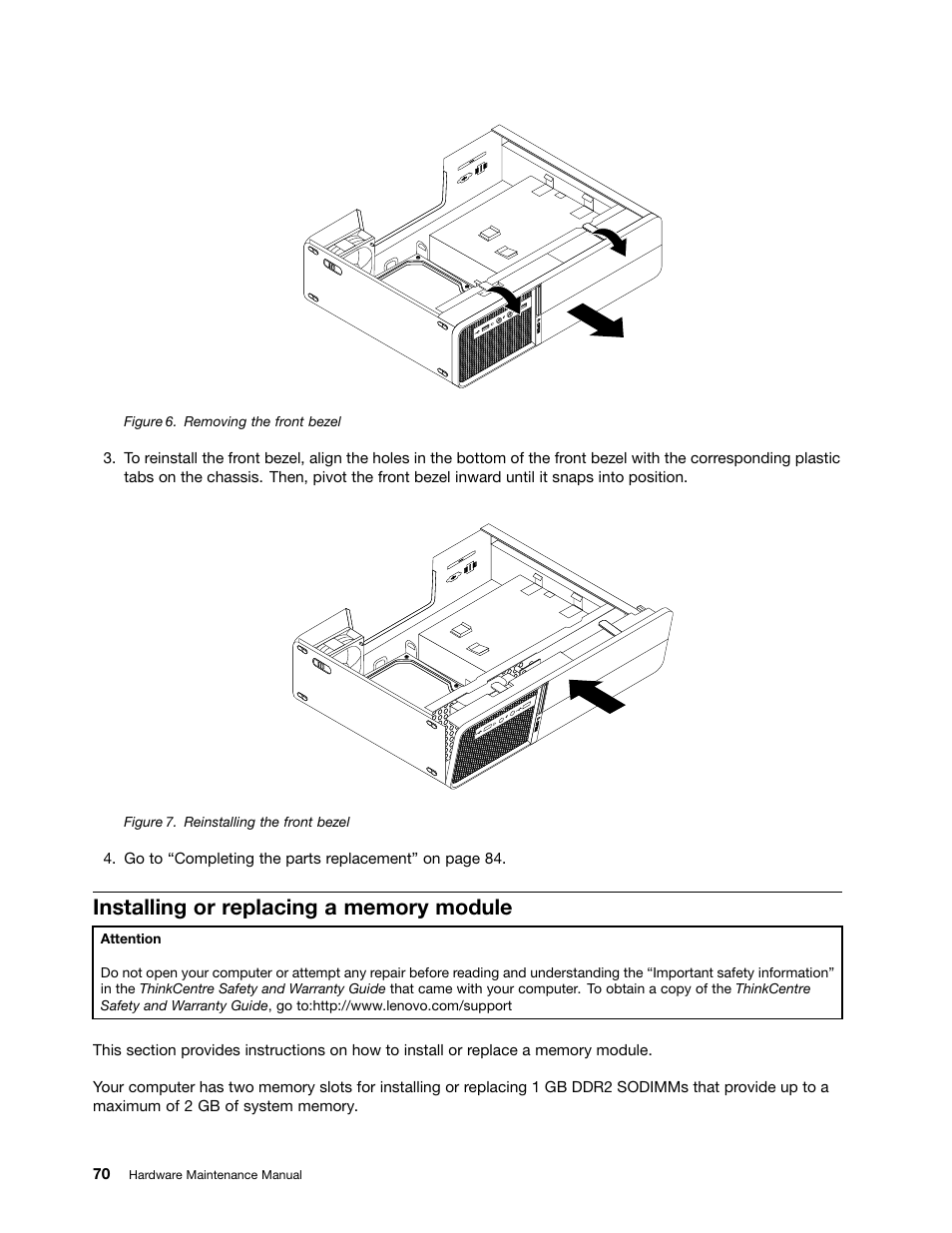 Installing or replacing a memory module | Lenovo 3980 User Manual | Page 76 / 110
