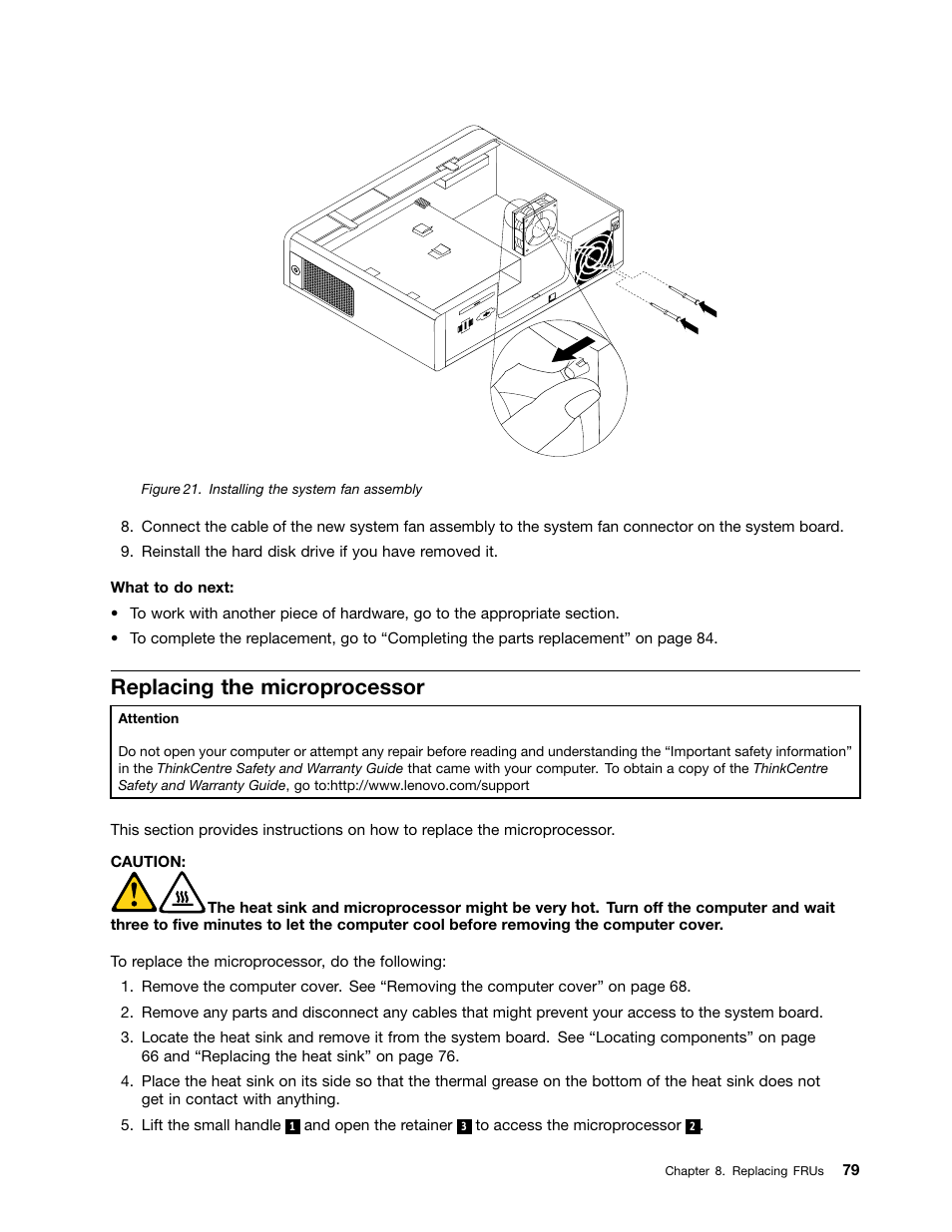 Replacing the microprocessor | Lenovo 3980 User Manual | Page 85 / 110