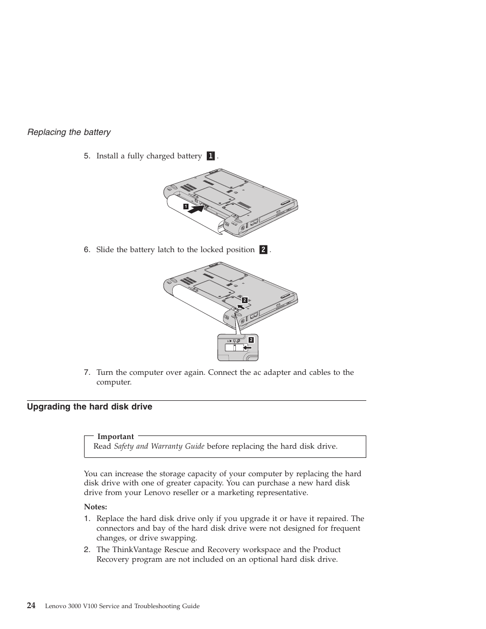 Upgrading the hard disk drive, Upgrading, Hard | Disk, Drive | Lenovo NONE FOUND 3000 V100 User Manual | Page 32 / 66