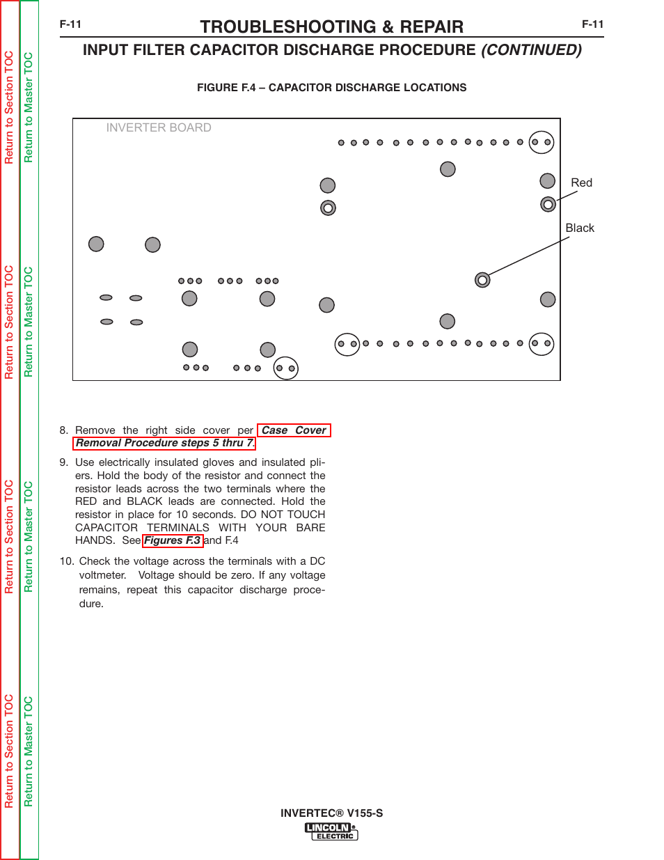 Troubleshooting & repair | Lincoln Electric V155-S User Manual | Page 43 / 78