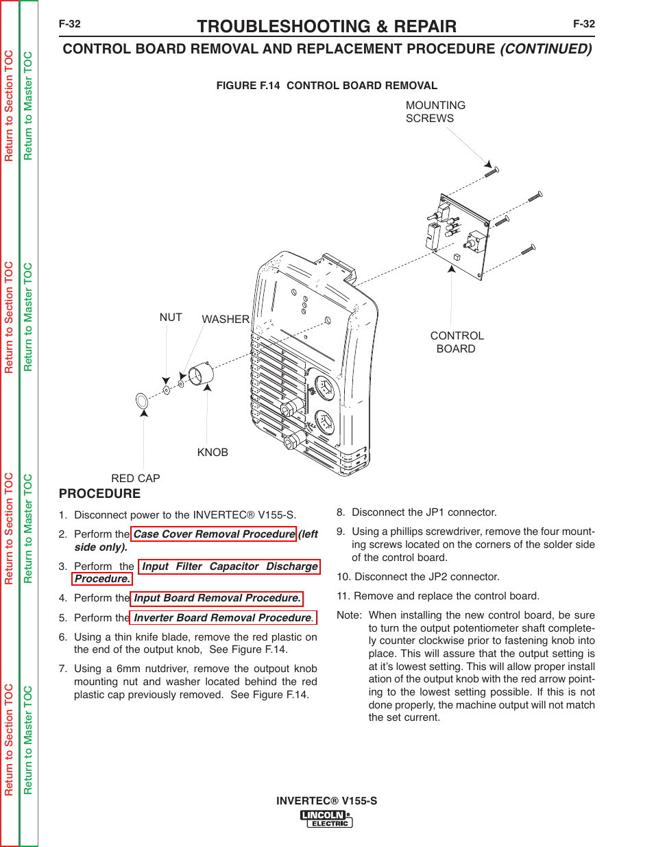 Troubleshooting & repair | Lincoln Electric V155-S User Manual | Page 64 / 78