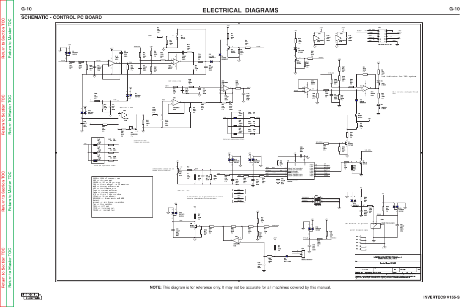 Electrical diagrams, G-10, Schematic - control pc board | Invertec® v155-s | Lincoln Electric V155-S User Manual | Page 76 / 78