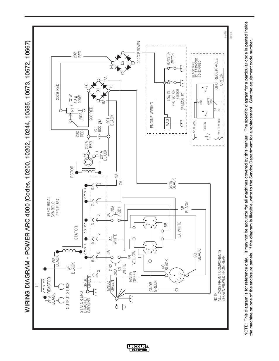 Diagrams, Power-arc 4000 | Lincoln Electric POWER-ARC 4000 User Manual | Page 45 / 52