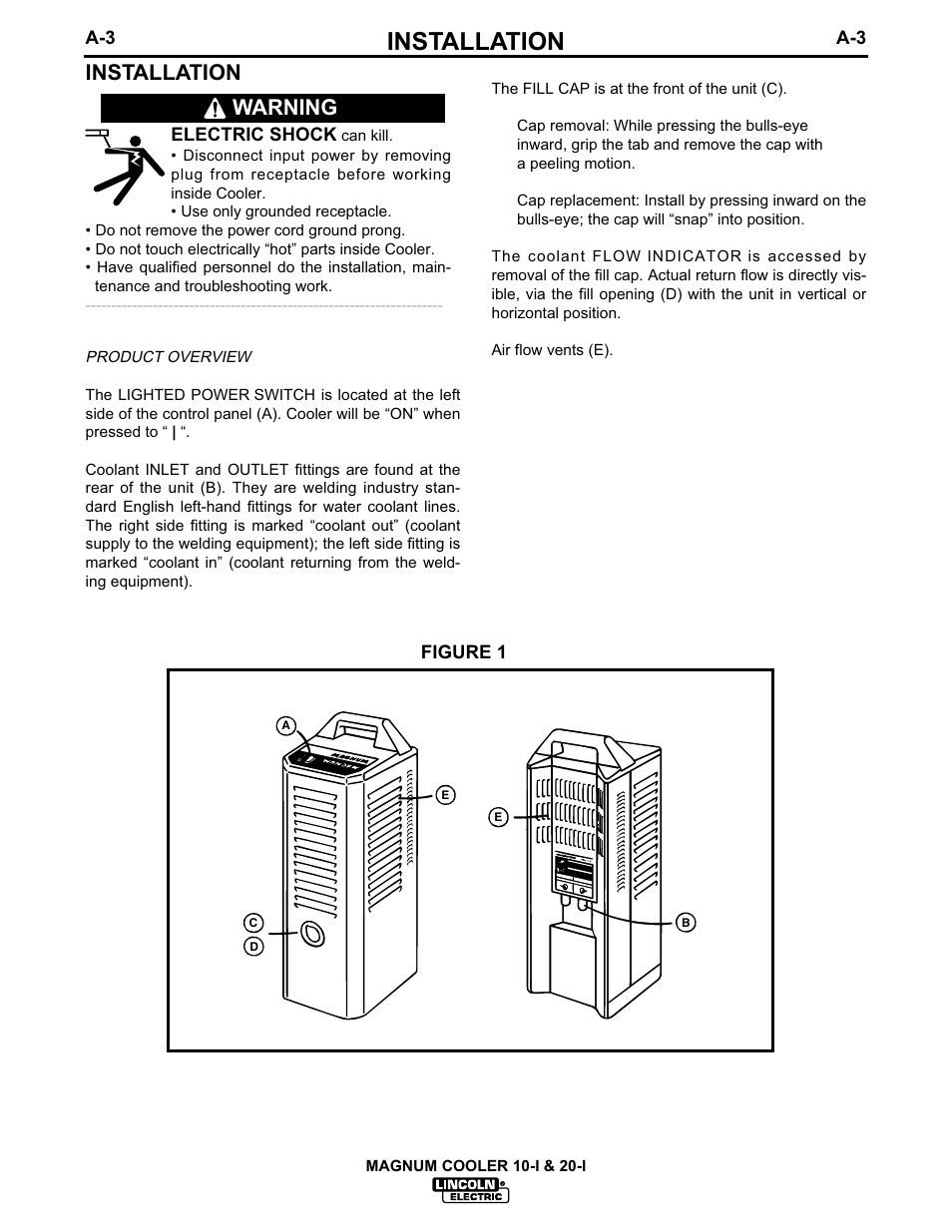 Installation, Warning | Lincoln Electric MAGNUM IM438-B User Manual | Page 10 / 32