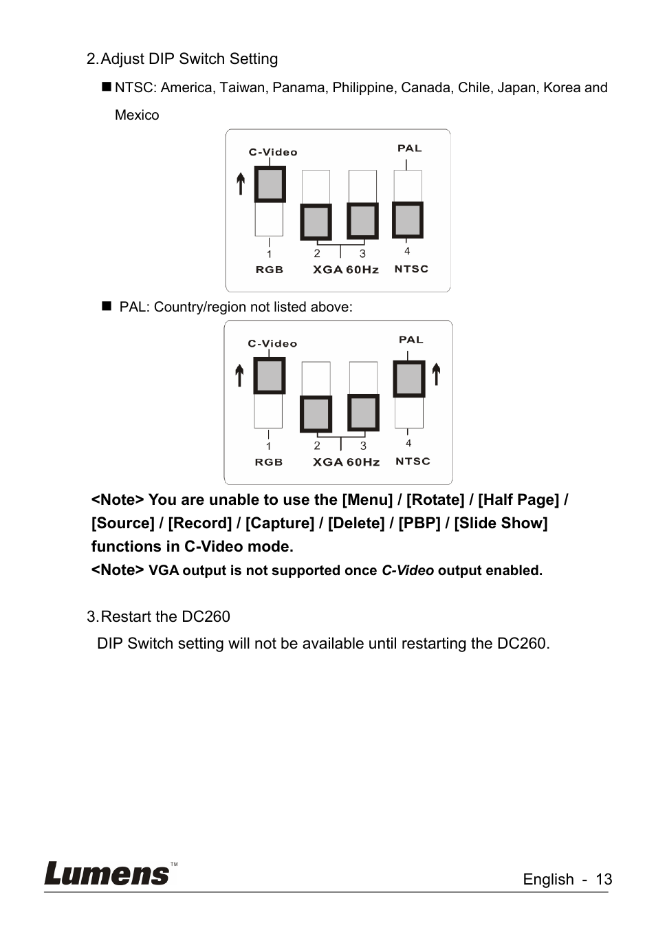 Lumens Technology DC260 User Manual | Page 14 / 49