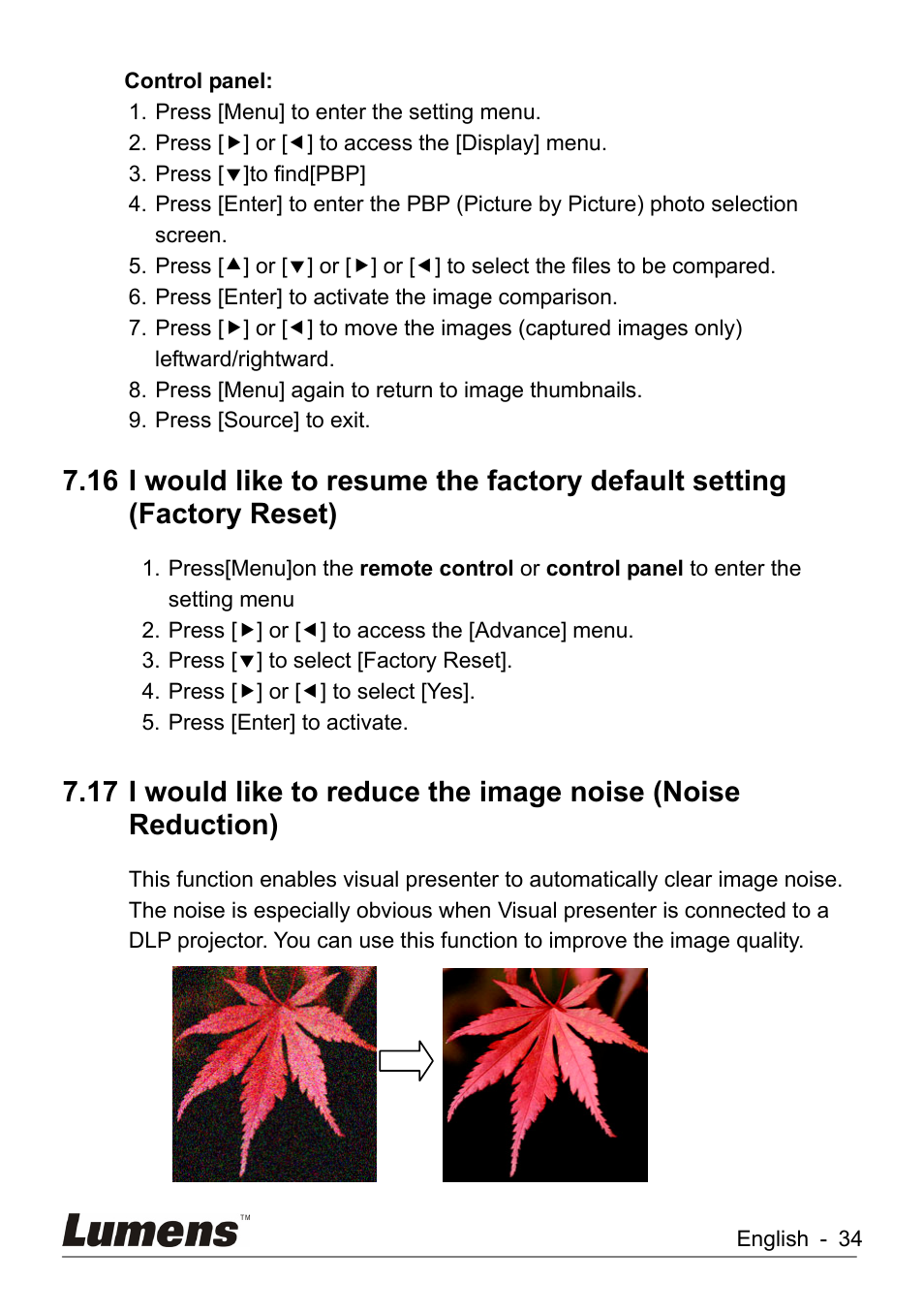 Lumens Technology DC260 User Manual | Page 35 / 49