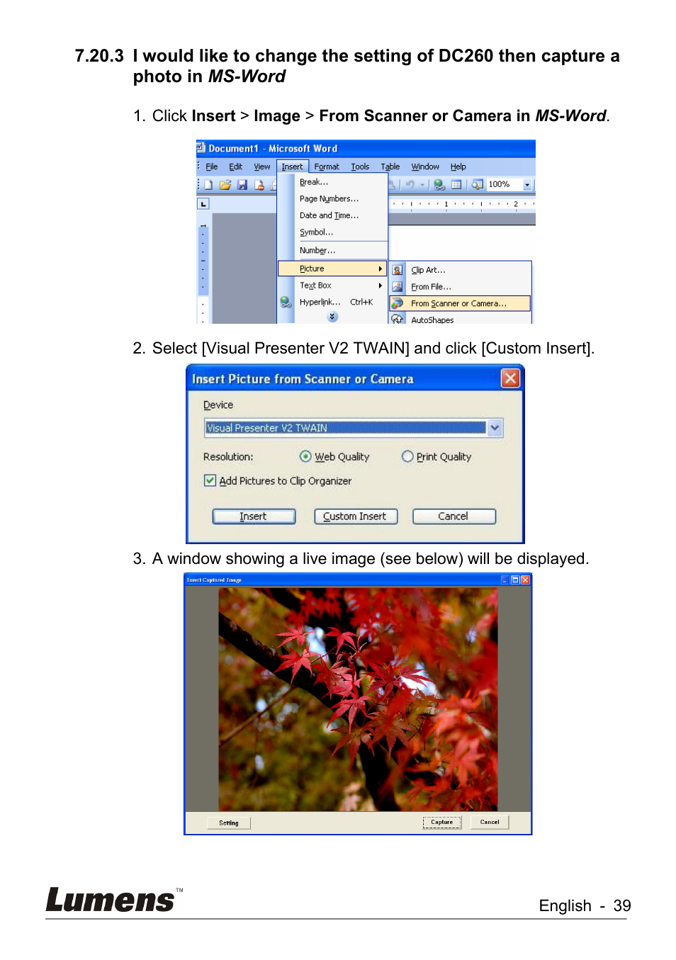 Lumens Technology DC260 User Manual | Page 40 / 49