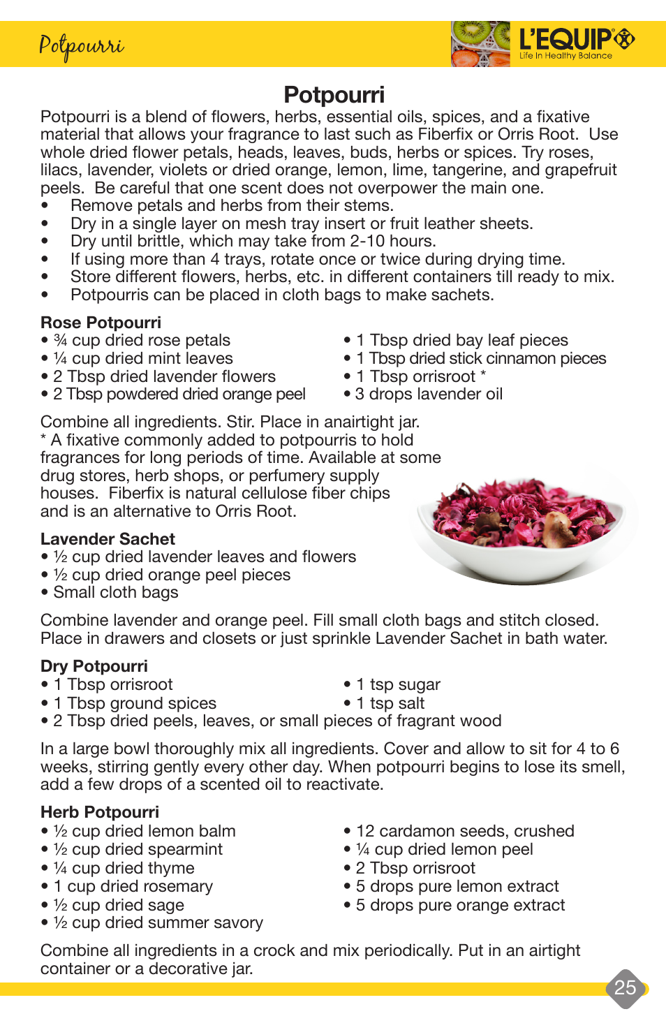 Herbs, Potpourri, Herb butter | Seasoned salt | L'Equip EXPANDABLE 528 User Manual | Page 25 / 40