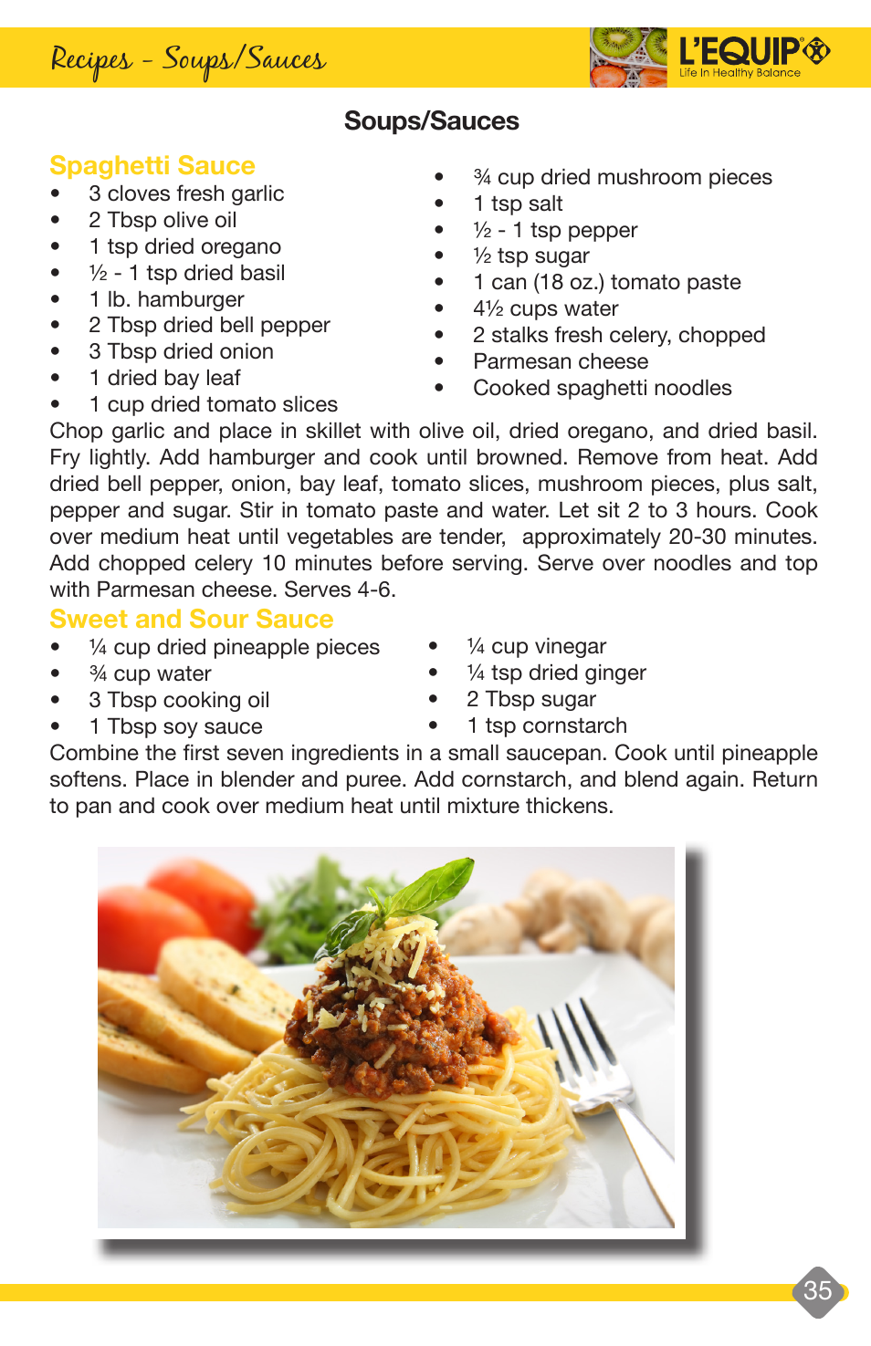 Recipes - soups/sauces | L'Equip EXPANDABLE 528 User Manual | Page 35 / 40