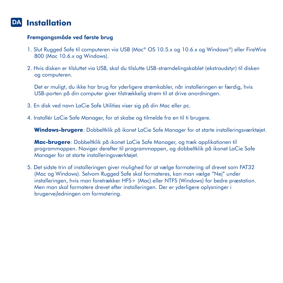 Installation | LaCie Rugged Safe User Manual | Page 22 / 40