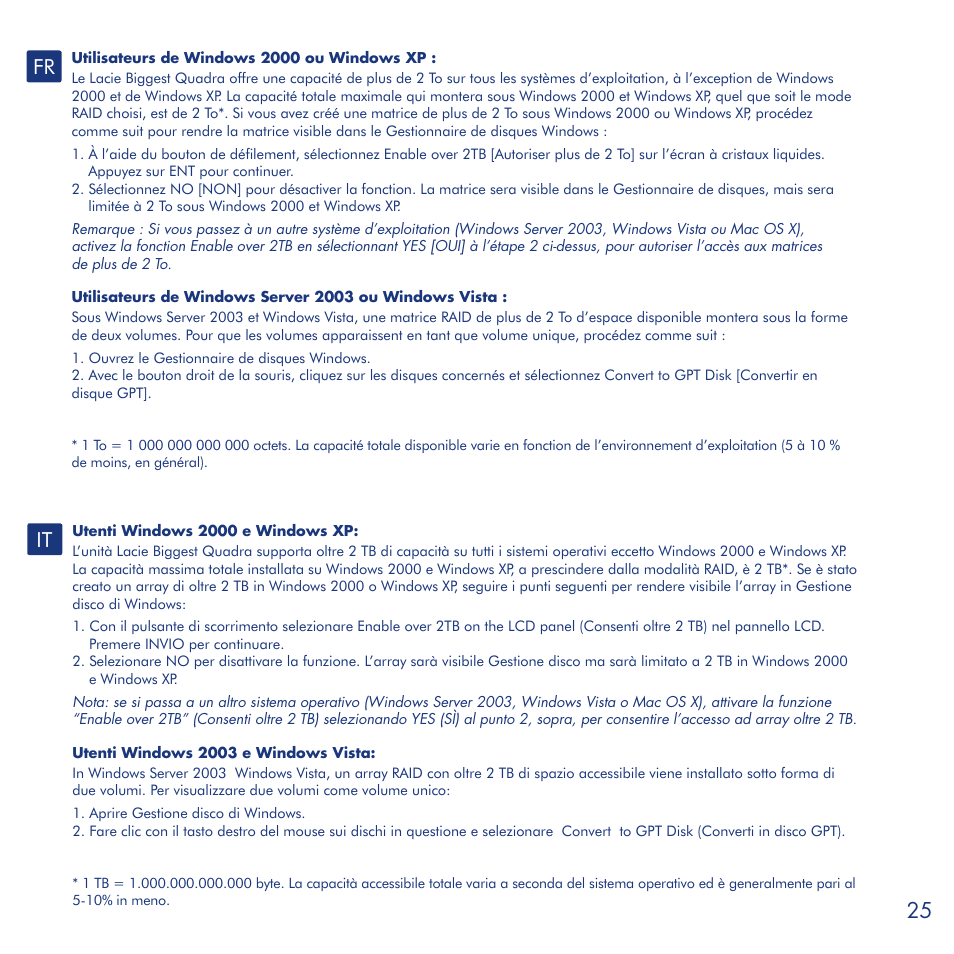 LaCie Biggest Quadra User Manual | Page 25 / 34