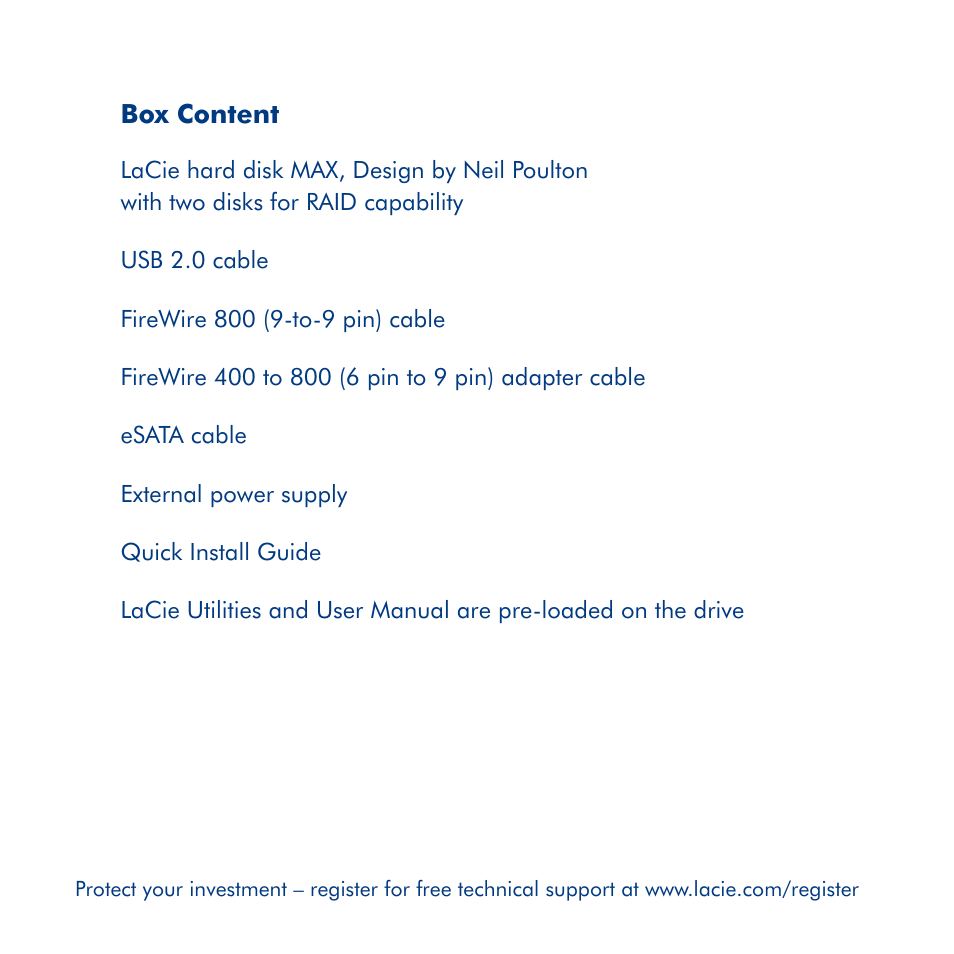 LaCie Hard Disk MAX User Manual | Page 3 / 44