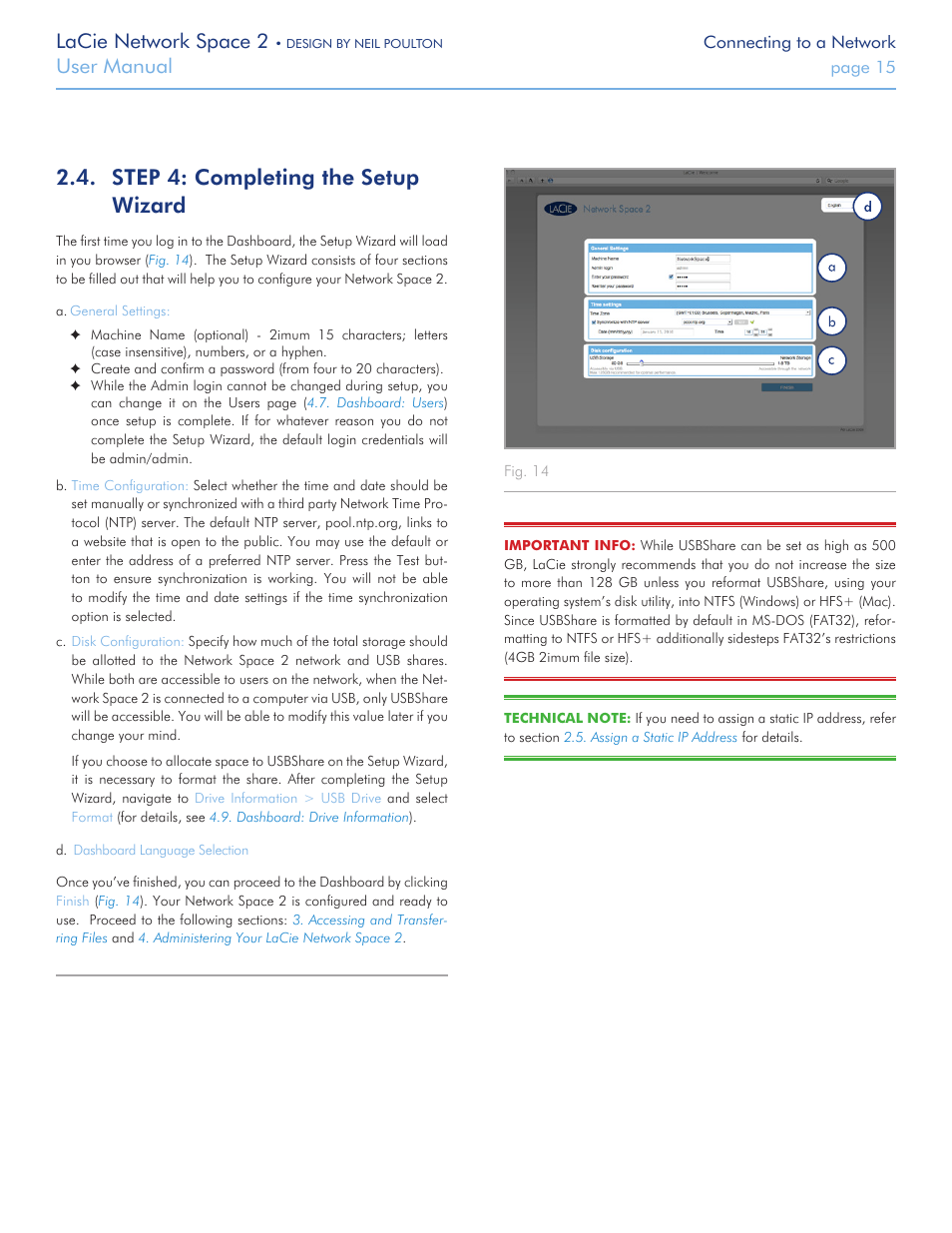 Step 4: completing the setup wizard, Ceed to the next step, Step 4: completing the setup wiz | Lacie network space 2, User manual | LaCie 2 User Manual | Page 15 / 65