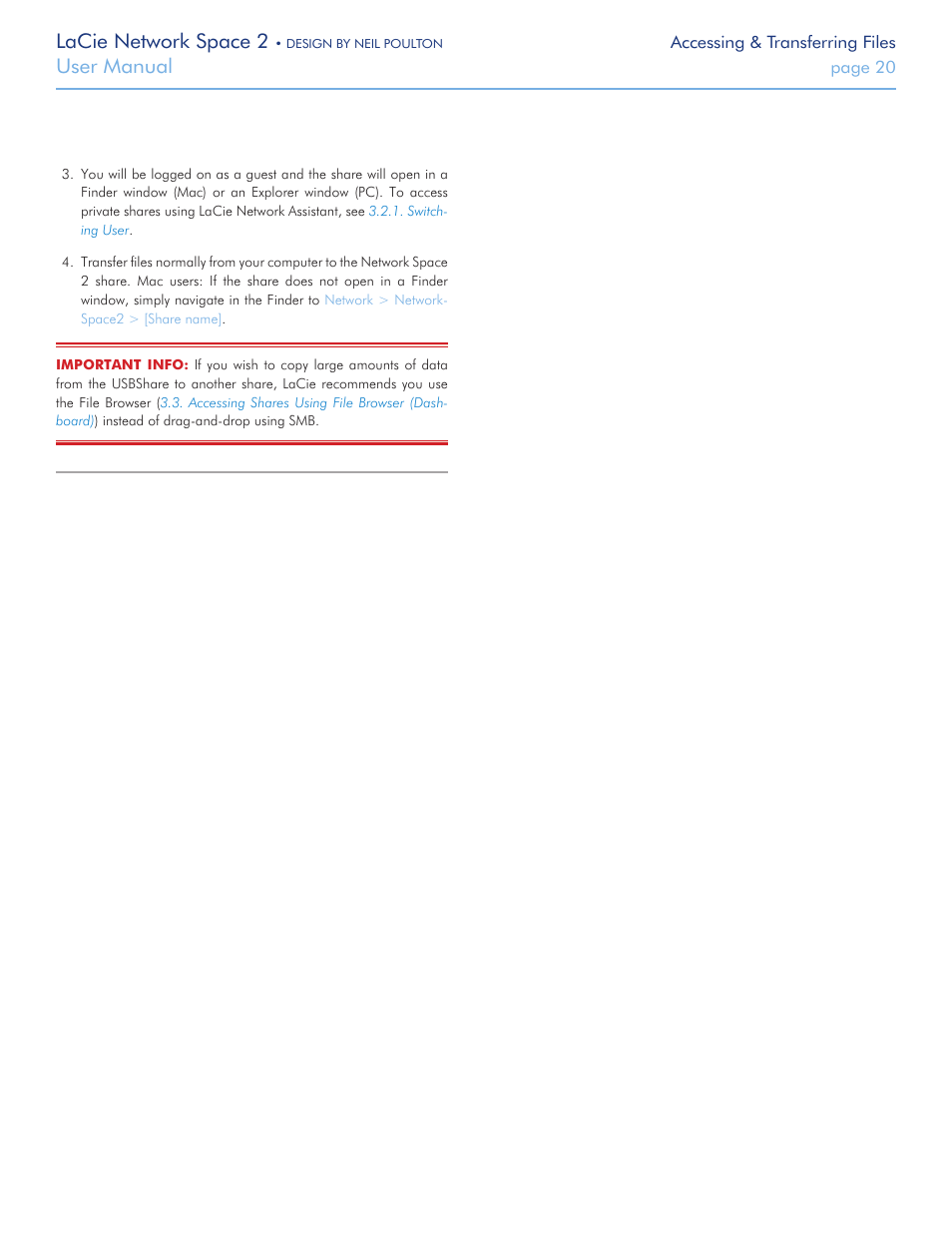 Lacie network space 2, User manual | LaCie 2 User Manual | Page 20 / 65