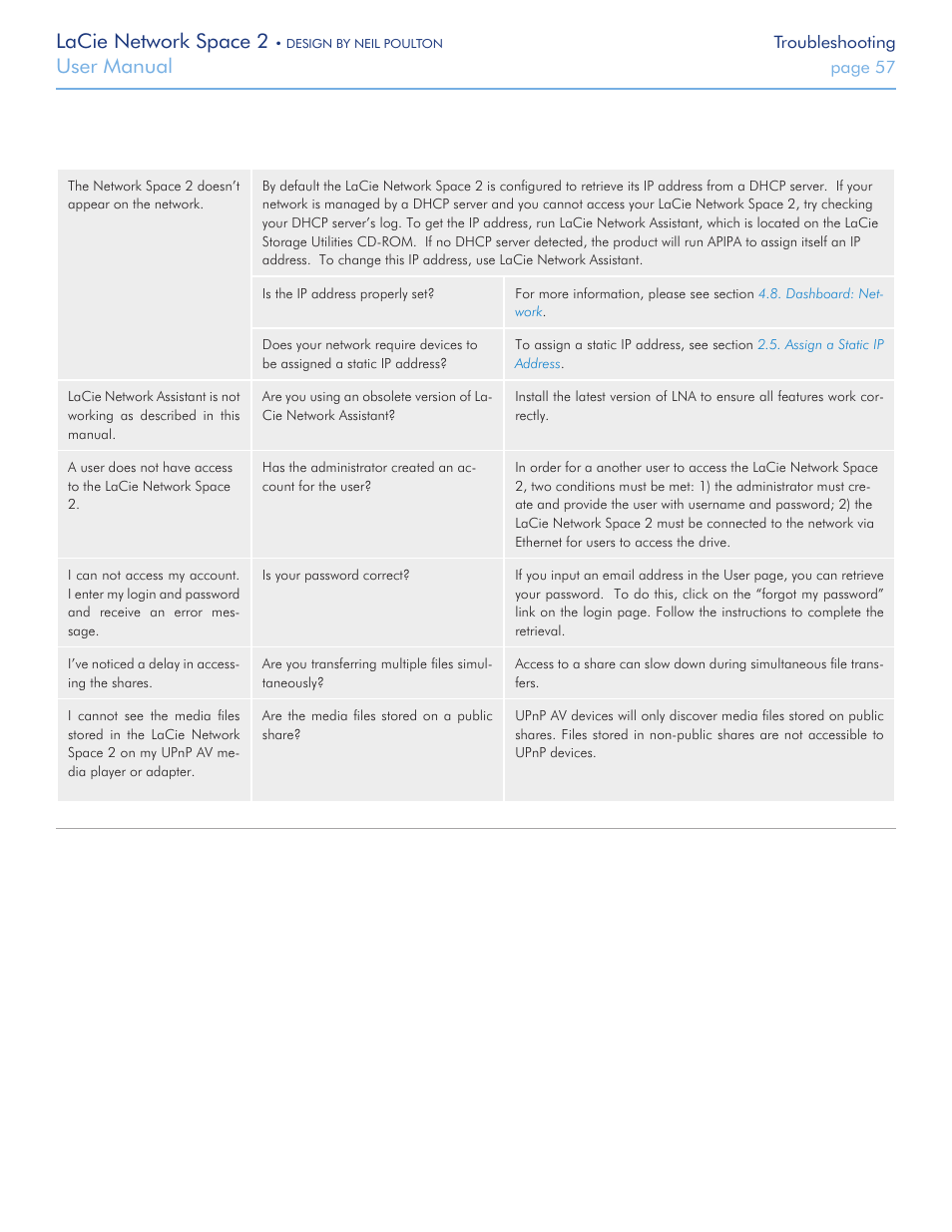 Lacie network space 2, User manual | LaCie 2 User Manual | Page 57 / 65