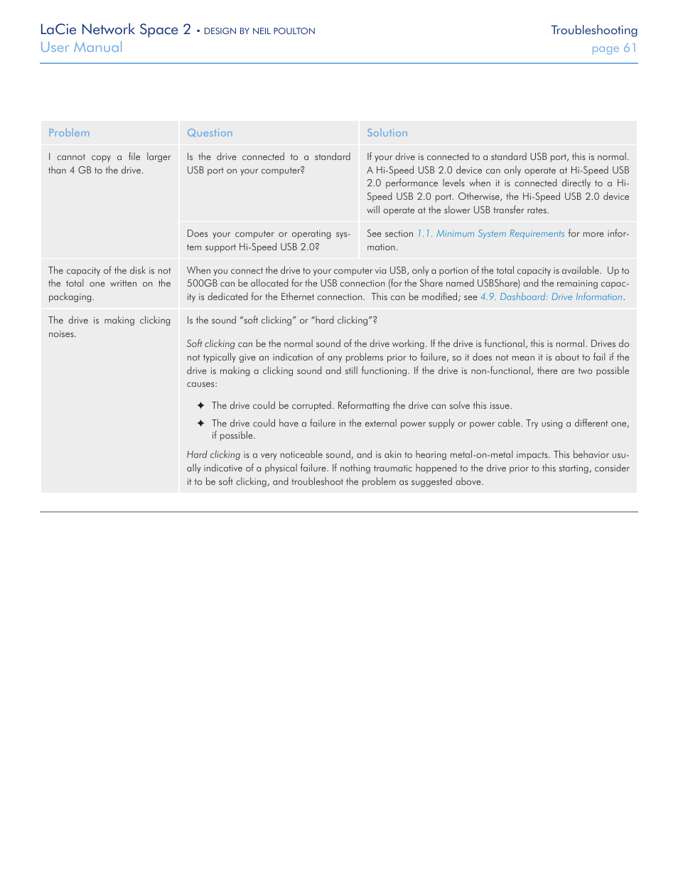 Lacie network space 2, User manual | LaCie 2 User Manual | Page 61 / 65