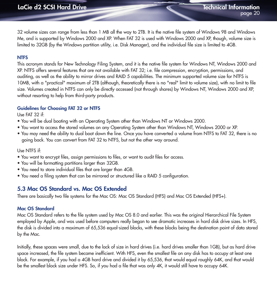 3 mac os standard vs. mac os extended | LaCie DELL PRECISION KY0730482 User Manual | Page 20 / 35