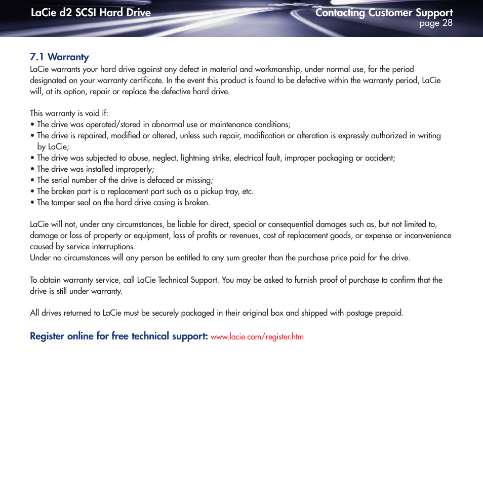 1 warranty and registration | LaCie DELL PRECISION KY0730482 User Manual | Page 28 / 35