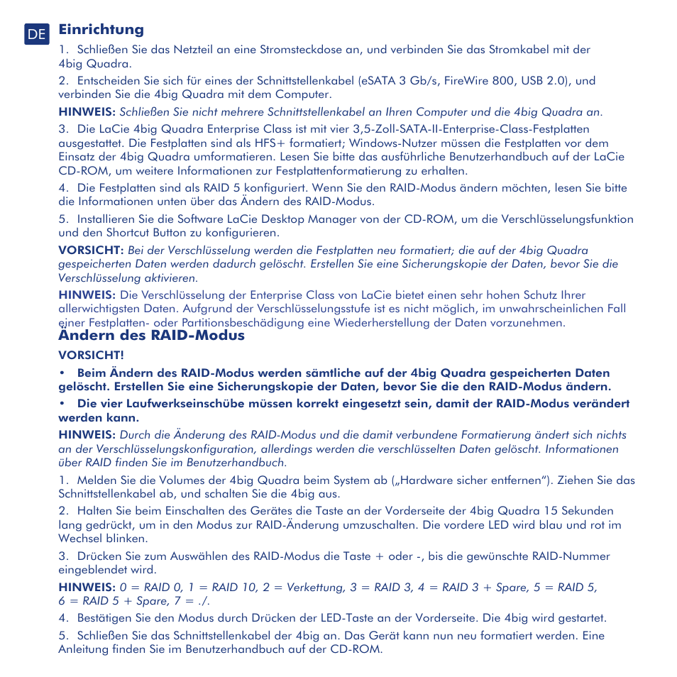 LaCie 4big Quadra User Manual | Page 12 / 28