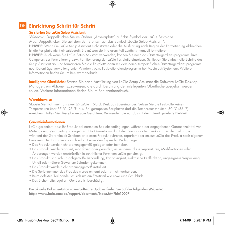De einrichtung schritt für schritt | LaCie Starck Desktop User Manual | Page 8 / 24