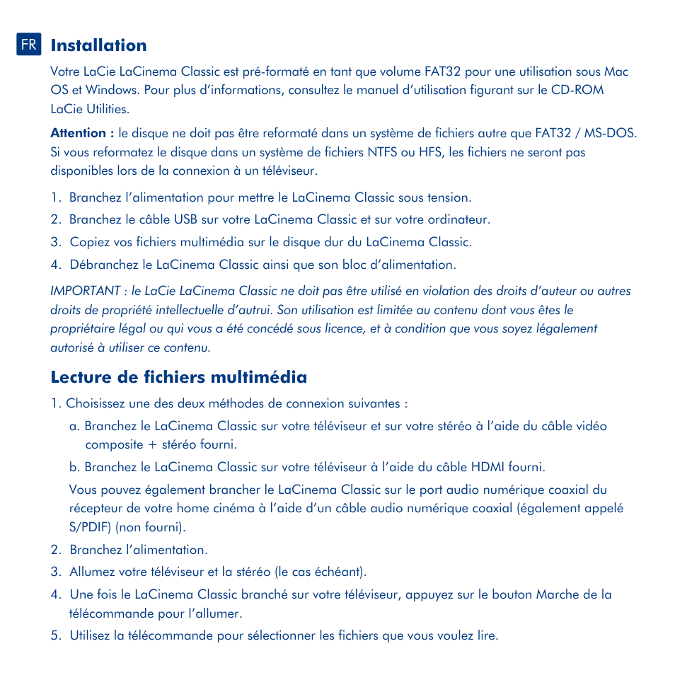 LaCie LaCinema Classic User Manual | Page 8 / 44