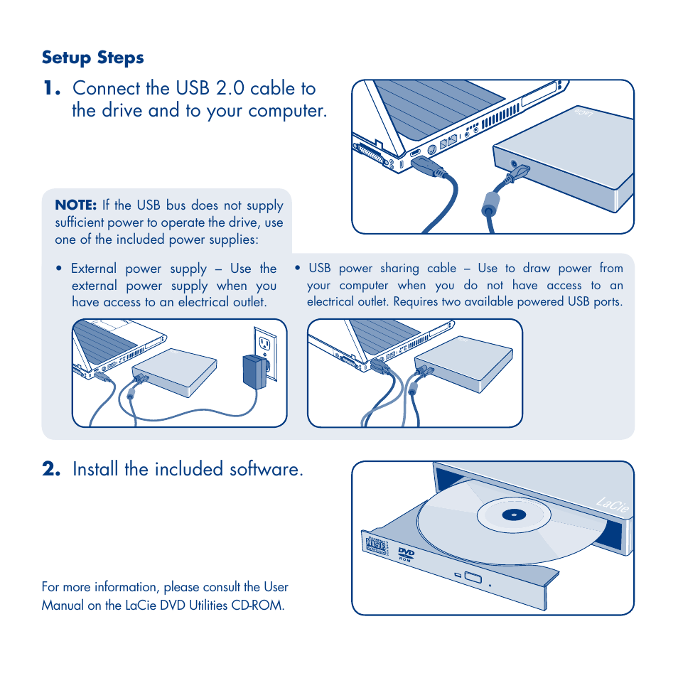 LaCie Portable DVD RW with LightScribe User Manual | Page 3 / 8