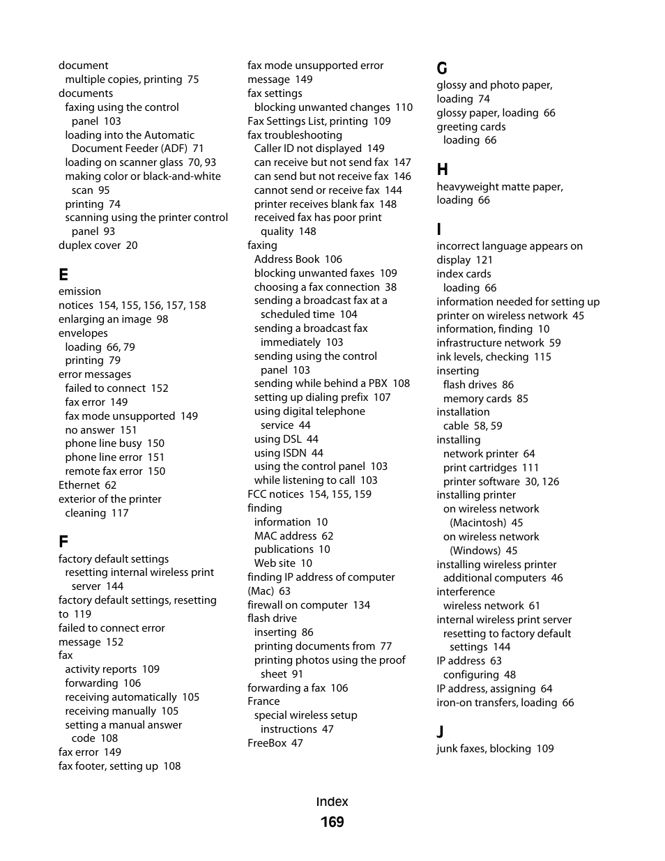 Lexmark 5600 Series User Manual | Page 169 / 173