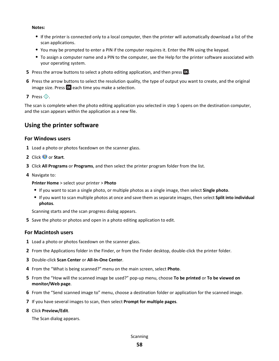 Using the printer software | Lexmark 101 User Manual | Page 58 / 144