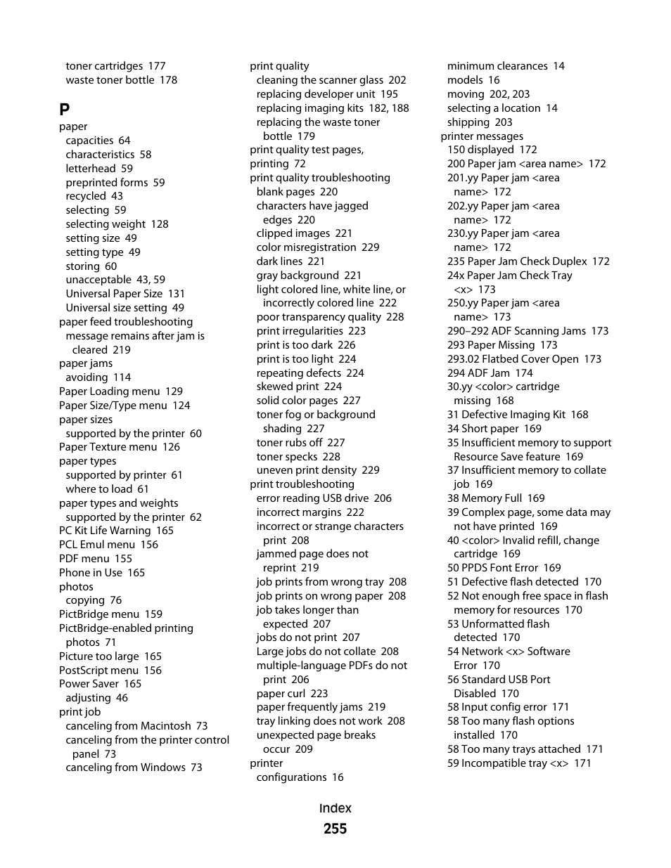 Lexmark 382 User Manual | Page 255 / 258