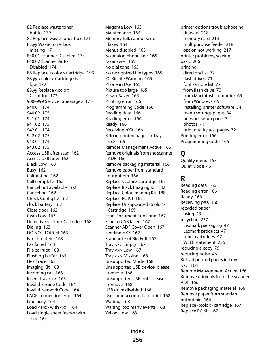 Lexmark 382 User Manual | Page 256 / 258