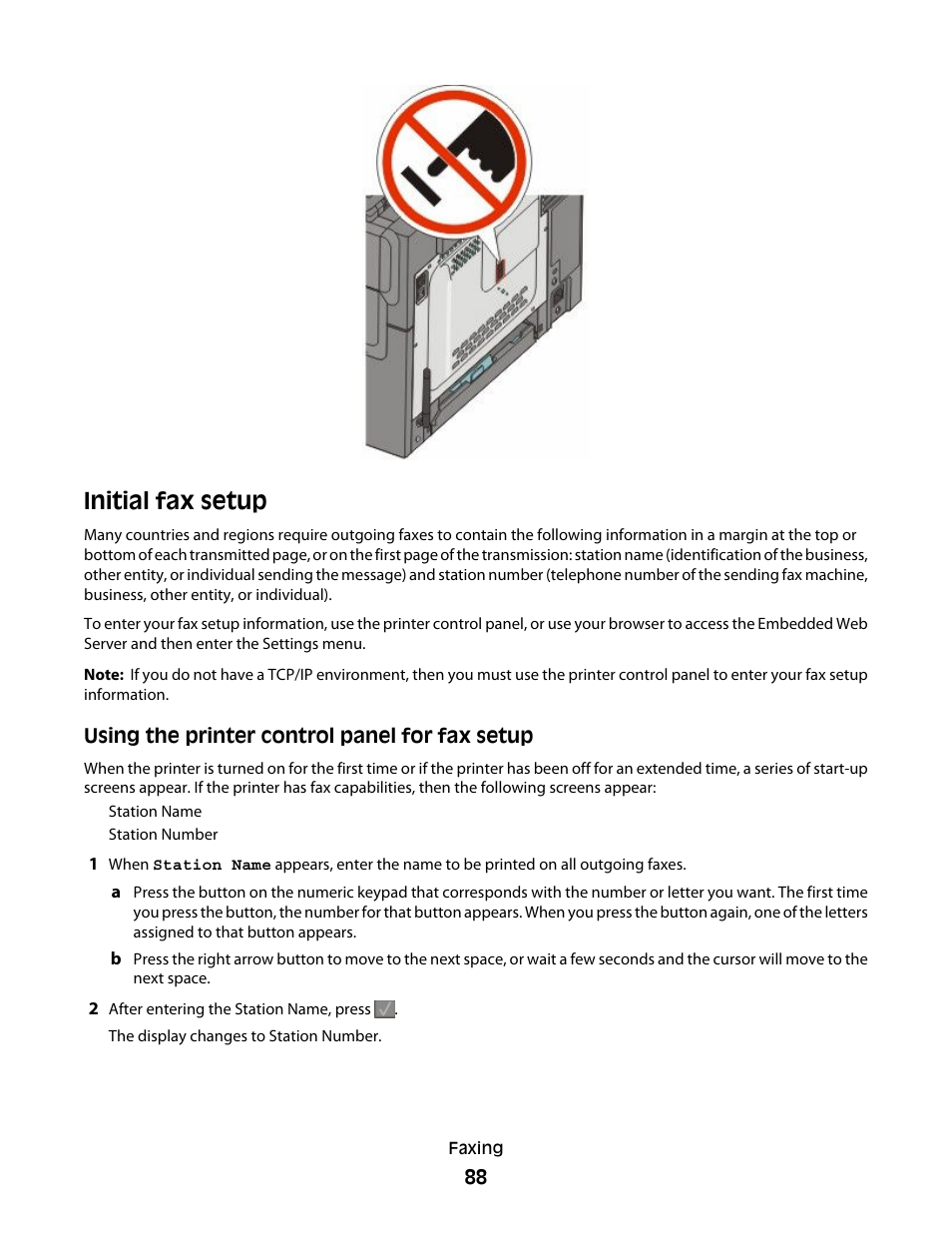 Initial fax setup | Lexmark 382 User Manual | Page 88 / 258