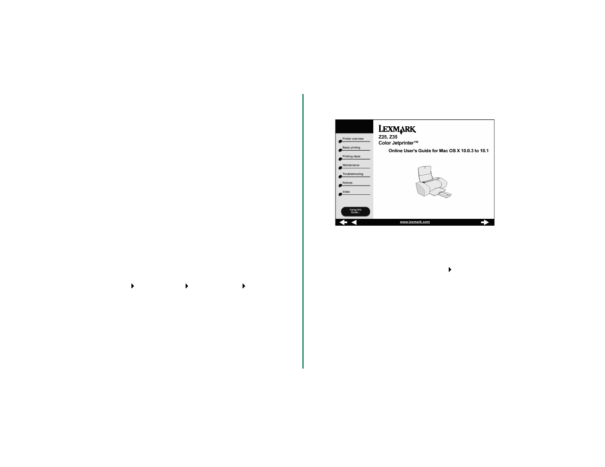 Printing from mac os x version 10.0.3 to 10.1 . 16 | Lexmark Z35 User Manual | Page 18 / 24