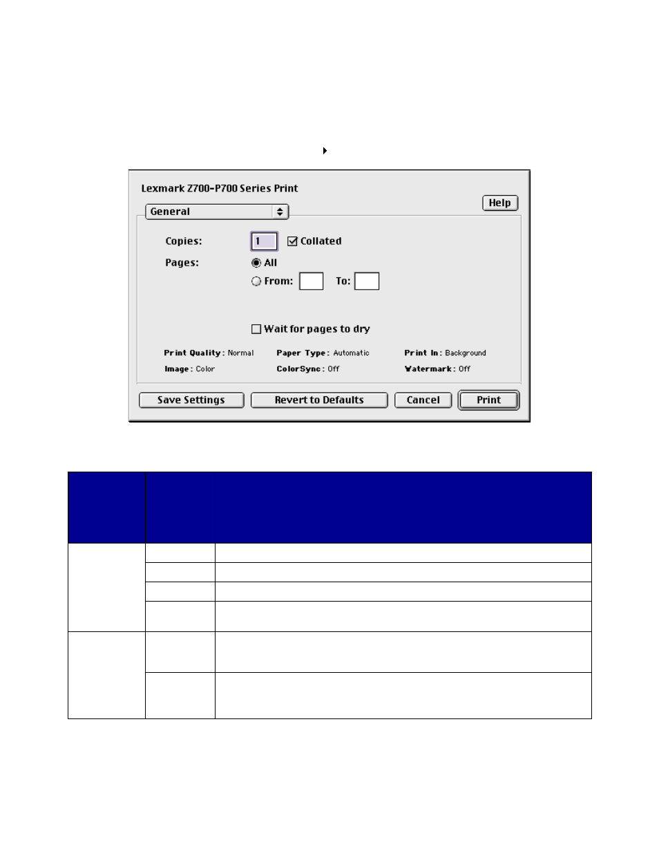 Print dialog box, Nt dialog box | Lexmark Z700 User Manual | Page 11 / 81