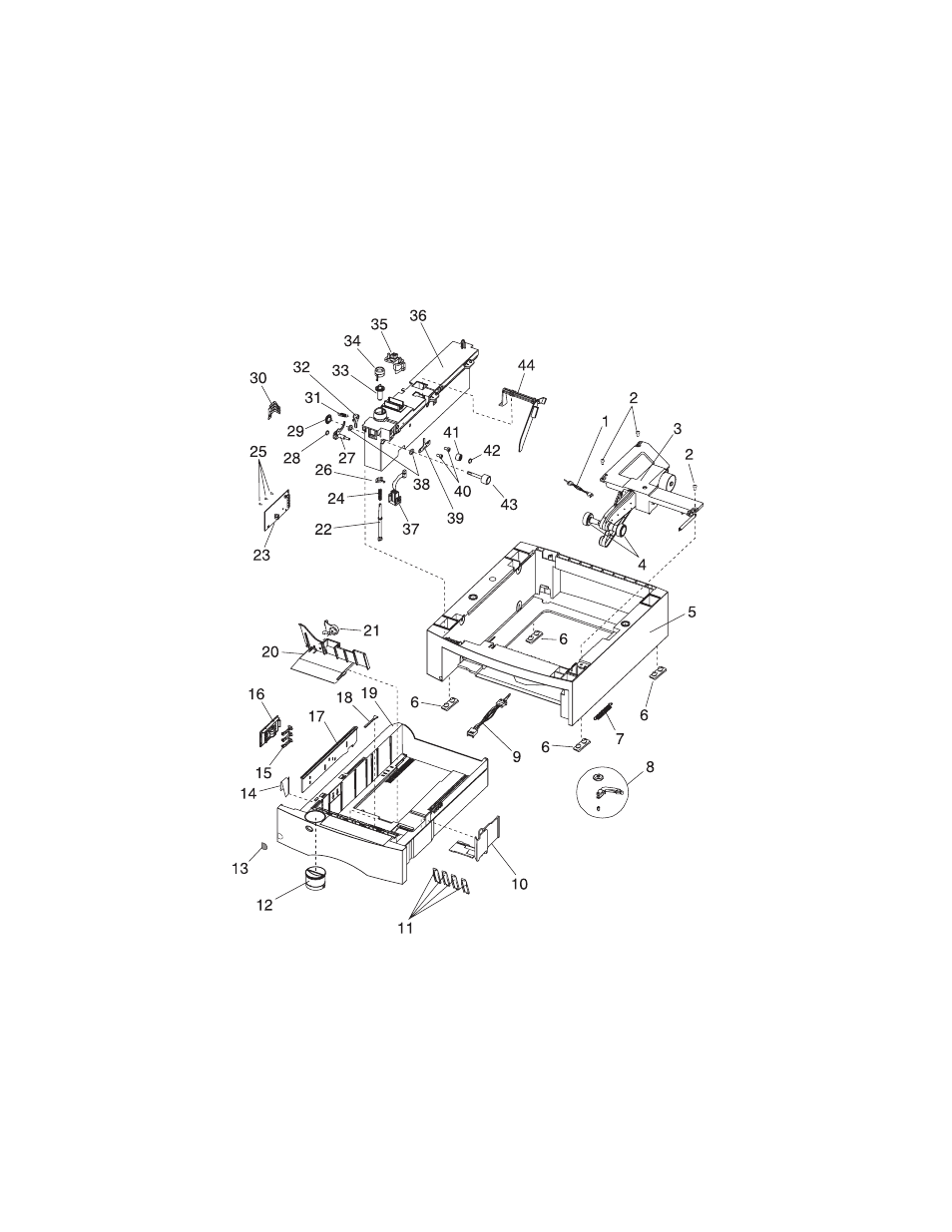 Assembly 16: 500 sheet tray, Assembly 16: 500 sheet tray -52 | Lexmark 4059-XXX User Manual | Page 304 / 347