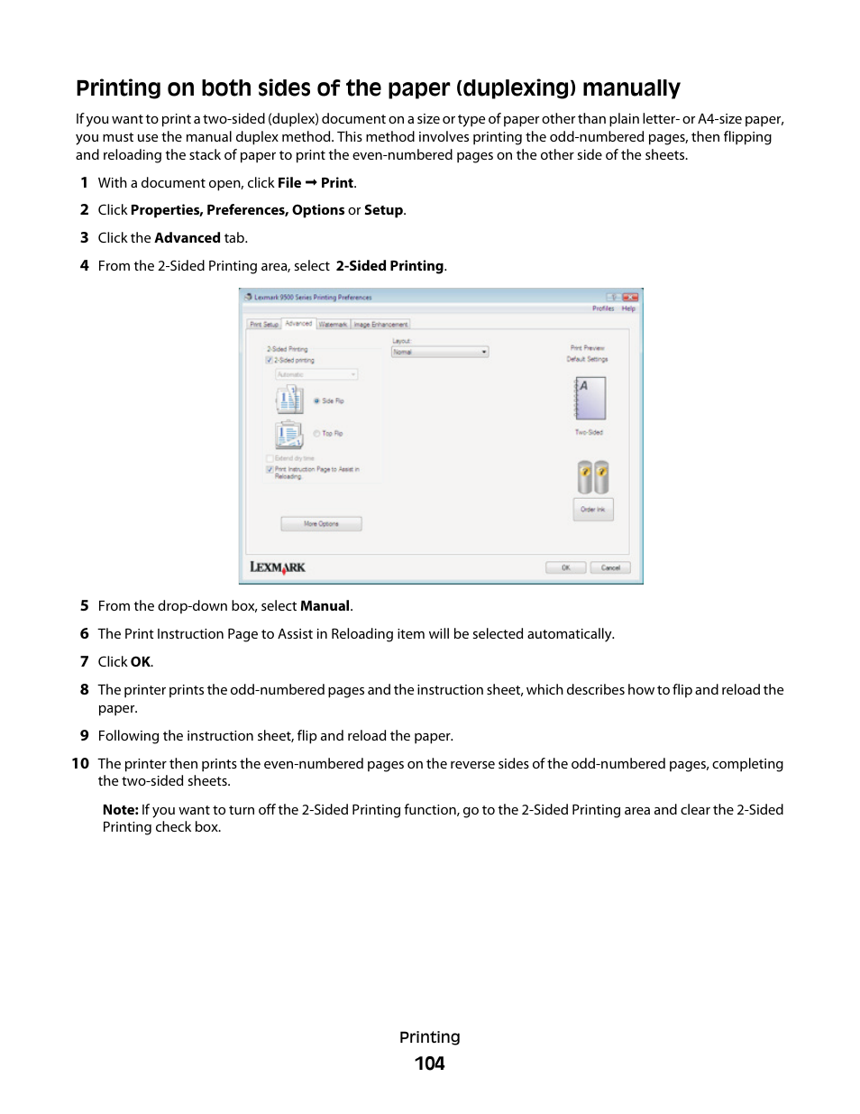 Lexmark 9500 Series User Manual | Page 104 / 290