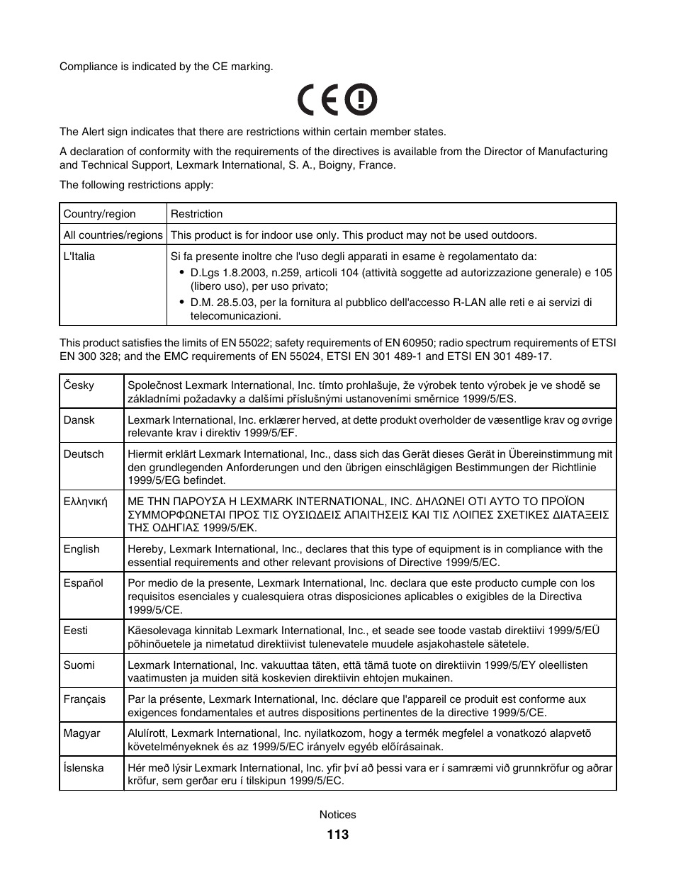 Lexmark 1500 User Manual | Page 113 / 124
