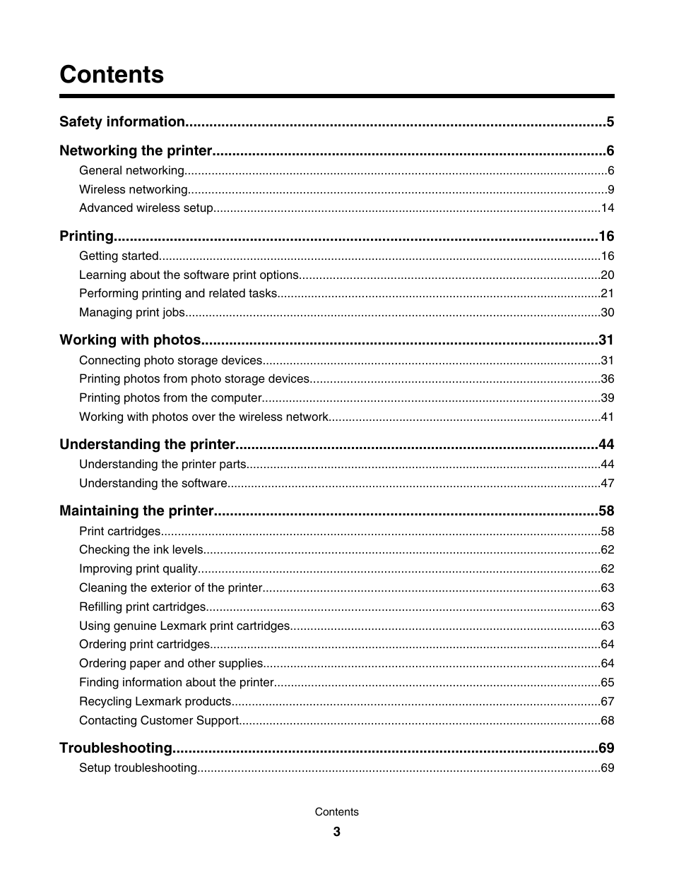 Lexmark 1500 User Manual | Page 3 / 124