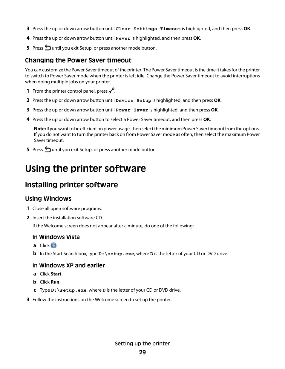 Using the printer software, Installing printer software | Lexmark 4900 Series User Manual | Page 29 / 149