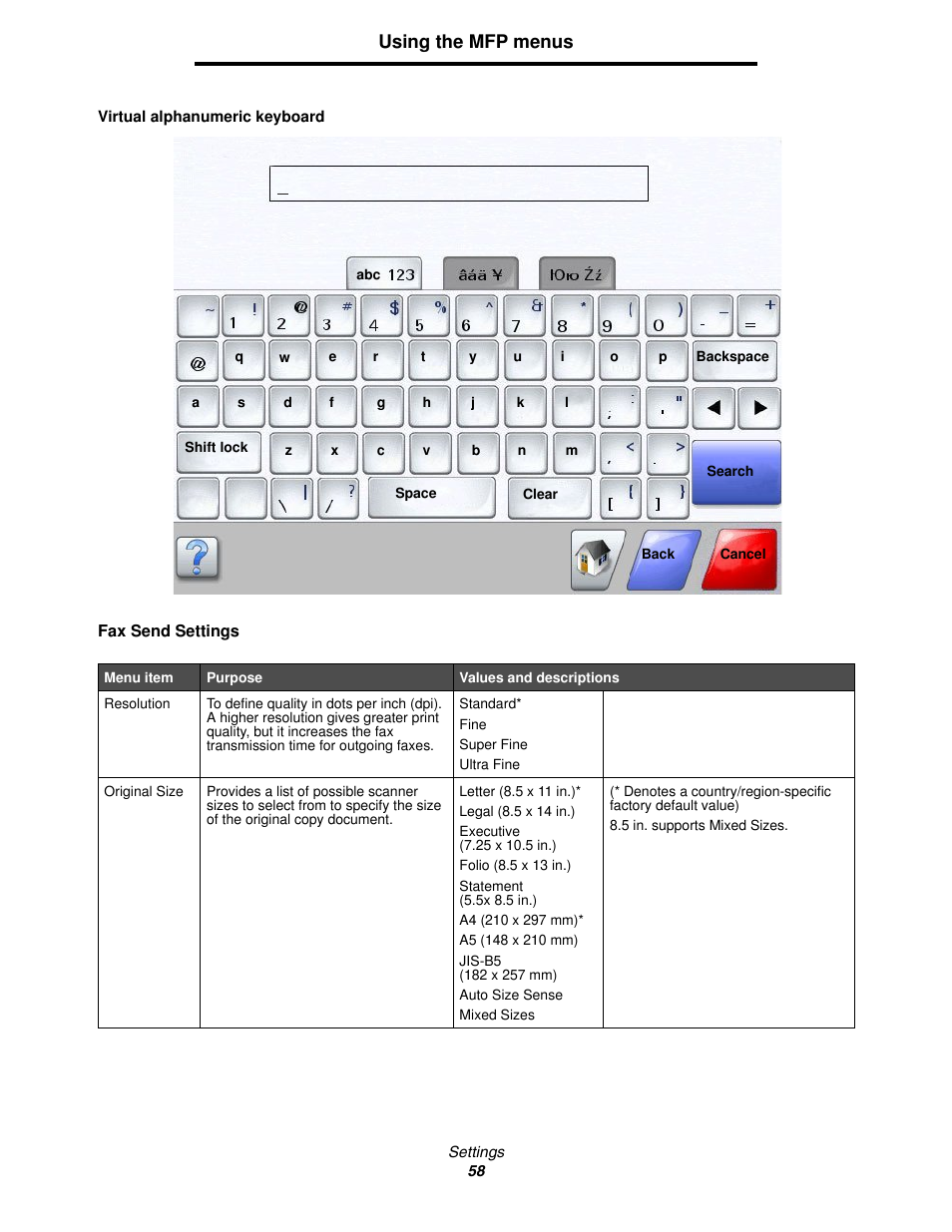 Using the mfp menus | Lexmark 4600MFP User Manual | Page 58 / 128