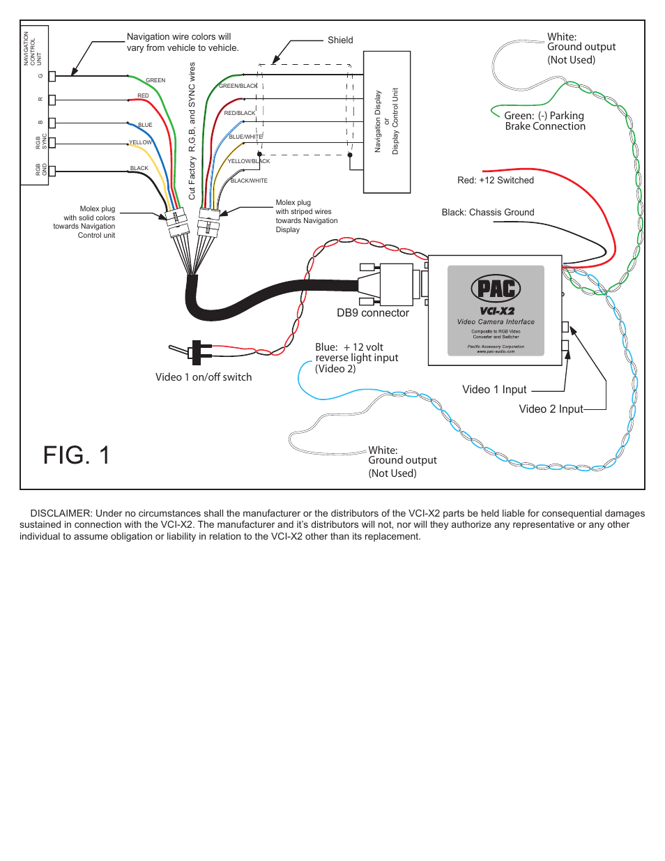 Video 2 input video 1 input | PAC VCI-X2 User Manual | Page 2 / 2