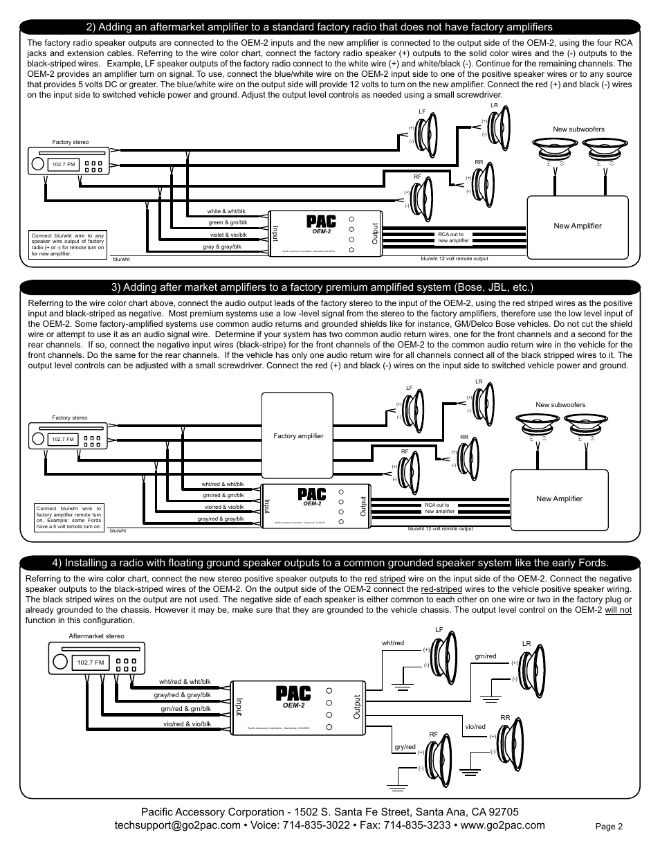 4 common ground no amp? use this option | PAC OEM-2 User Manual | Page 2 / 4