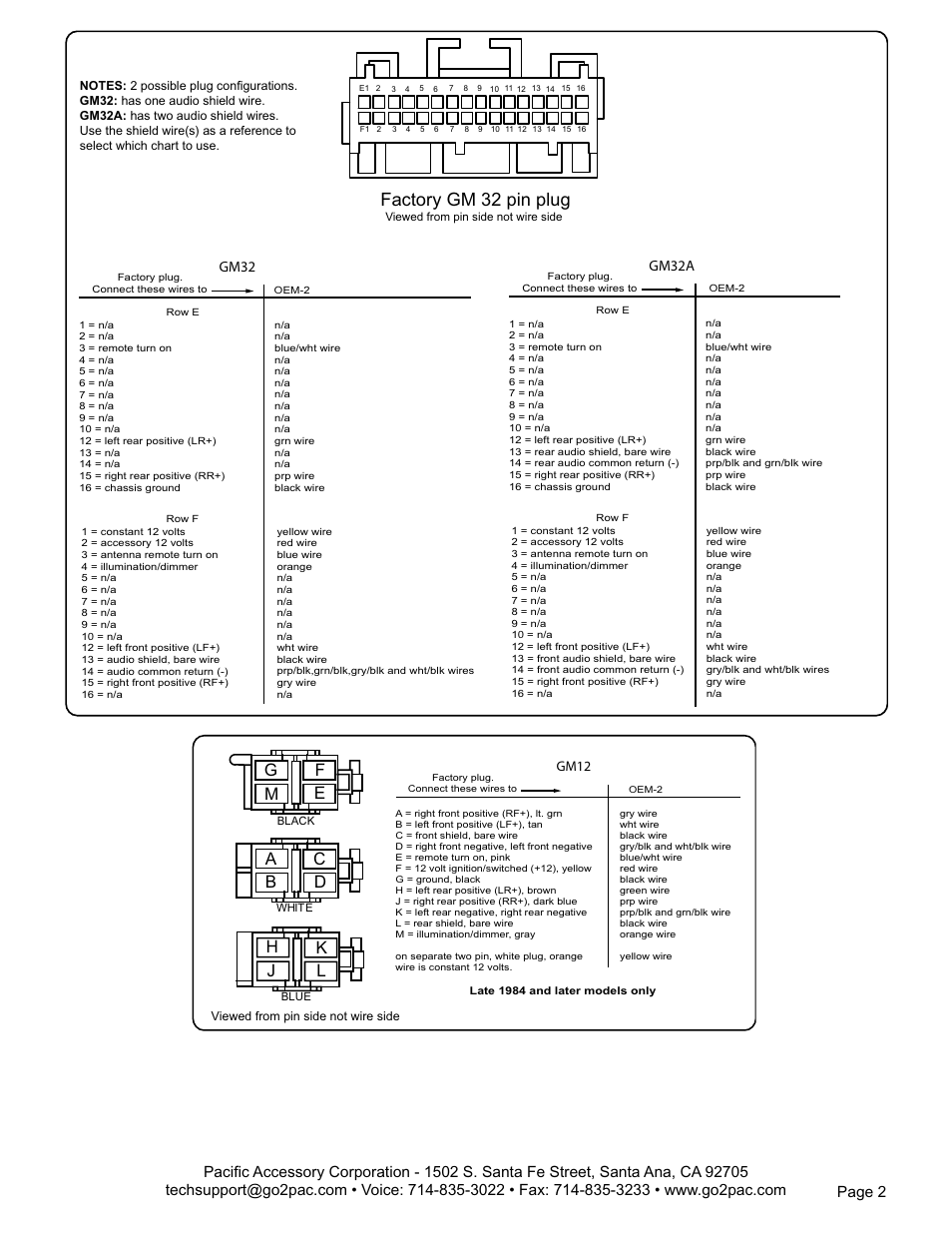 Factory gm 32 pin plug | PAC OEM-2 User Manual | Page 4 / 4