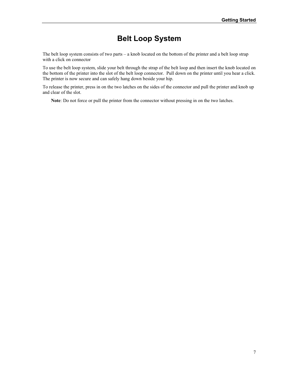 Belt loop system | Printek MTP300 User Manual | Page 13 / 63