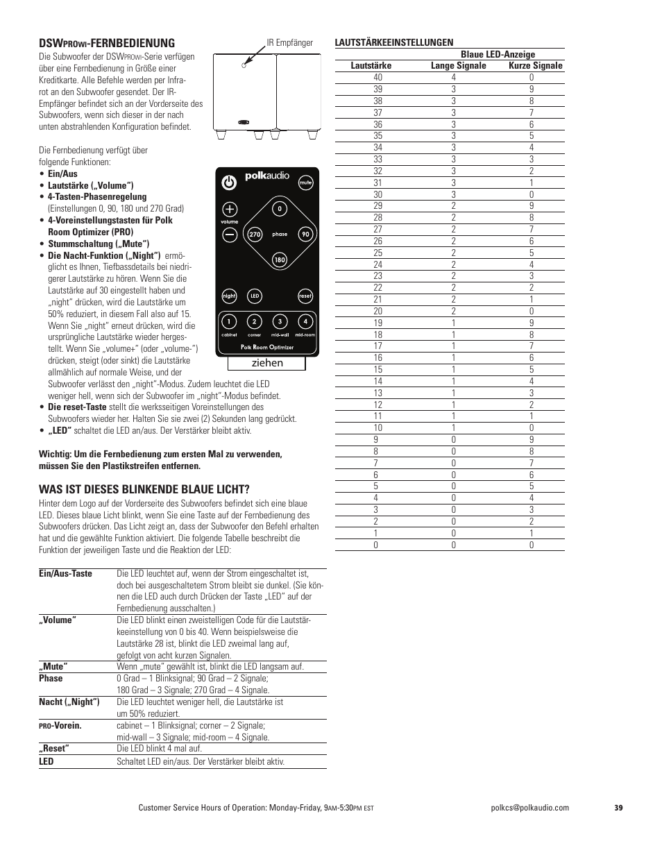 Polk Audio DSW PRO 440wi User Manual | Page 39 / 60